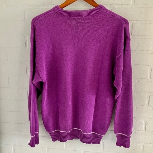 Vintage 3D Knit Sweater Pink Dainty Floral Embroidery Cotton/angora/wool L - Picture 6 of 10